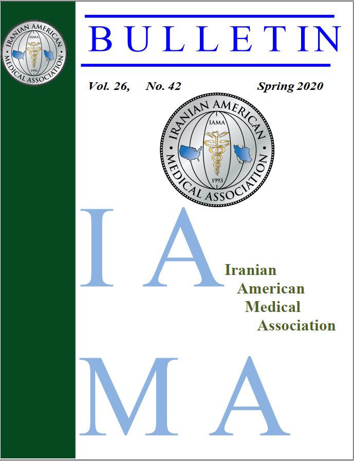 Cover of the Iranian American Medical Association Spring 2020 journal.